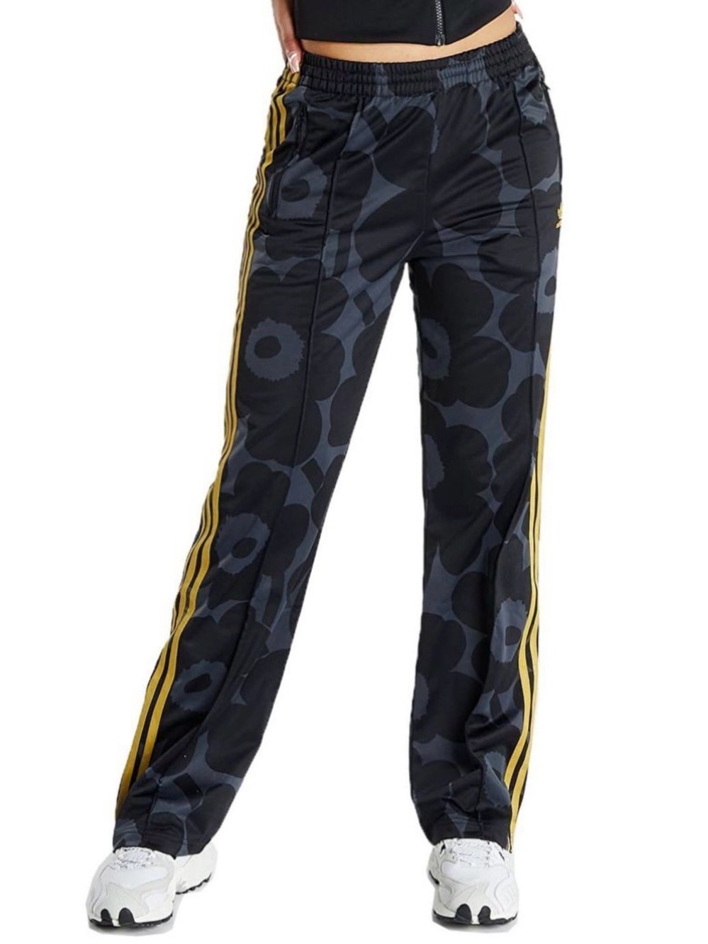adidas originals x marimekko Women’s Black Floral Firebird Track Pants